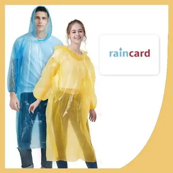 FULLY Reusable Wallet Rain Card Rain Coat for Adults (Set of 5) Multicolour piqnsv-2x