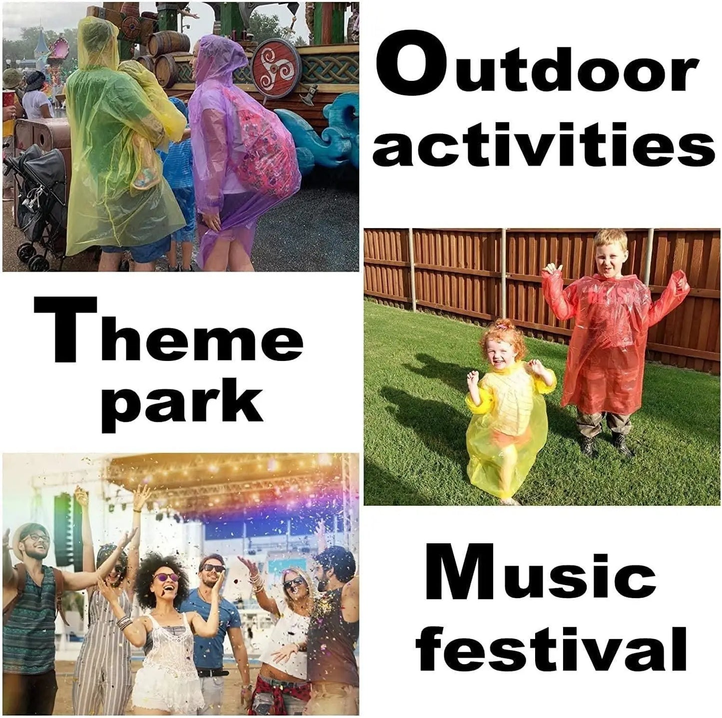 FULLY Reusable Wallet Rain Card Rain Coat for Adults (Set of 5) Multicolour piqnsv-2x