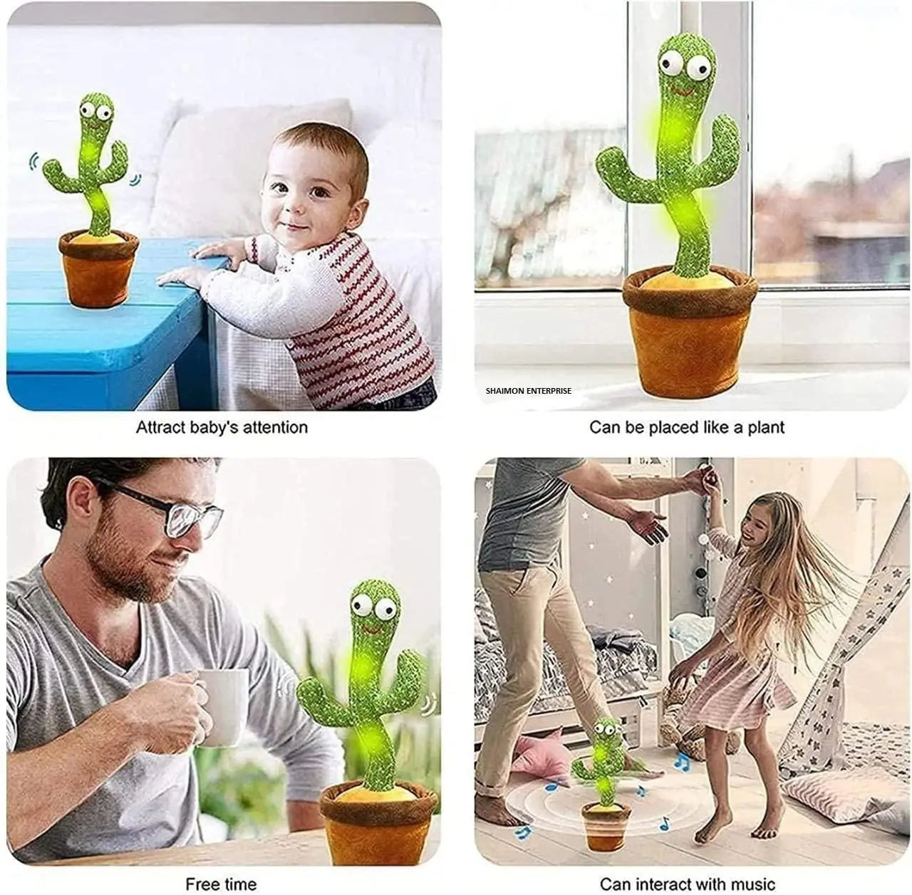 LED Musical Dancing & Mimicry Cactus Toy piqnsv-2x