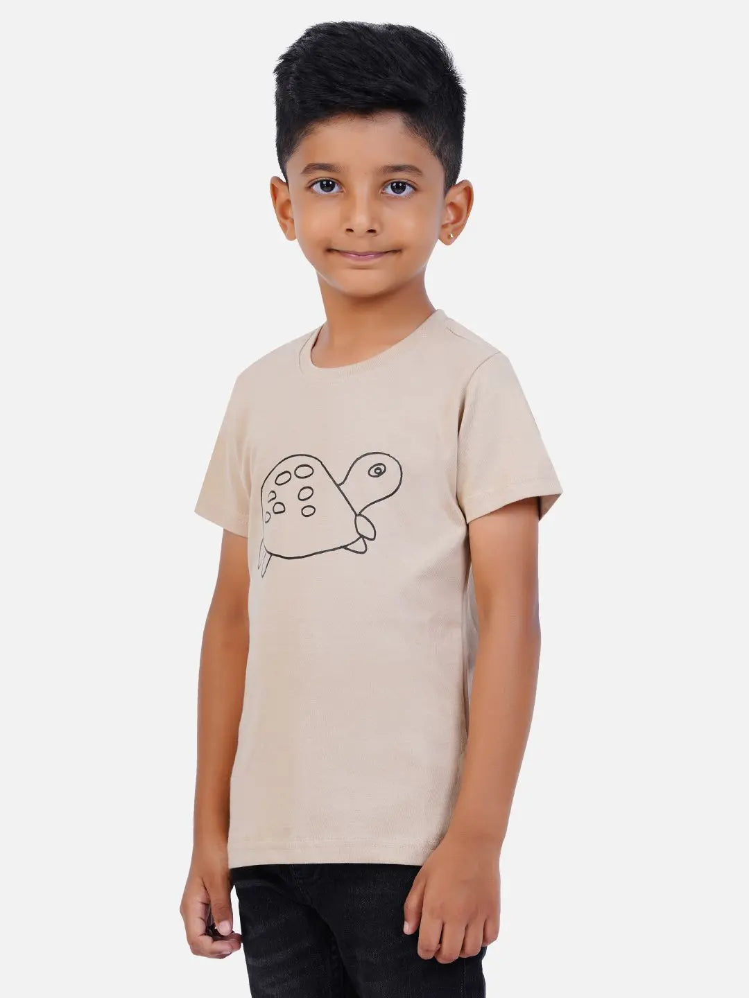Cotton Printed T-shirt for Boy and Girl - Tortoise AIR GARB PRIVATE LIMITED