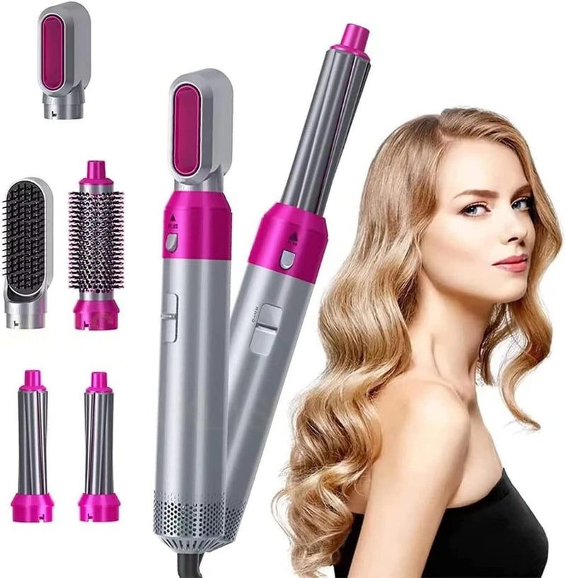 5 in 1 Multifunctional Hair Dryer Styling Tool, Detachable 5-in-1 Multi-Head Hot Air Comb, The Negative Ion Automatic Suction Hair Curler piqnsv-2x
