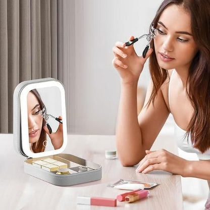 White Jewelry Box with LED Mirror piqnsv-2x