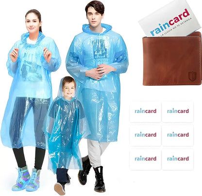 FULLY Reusable Wallet Rain Card Rain Coat for Adults (Set of 5) Multicolour piqnsv-2x