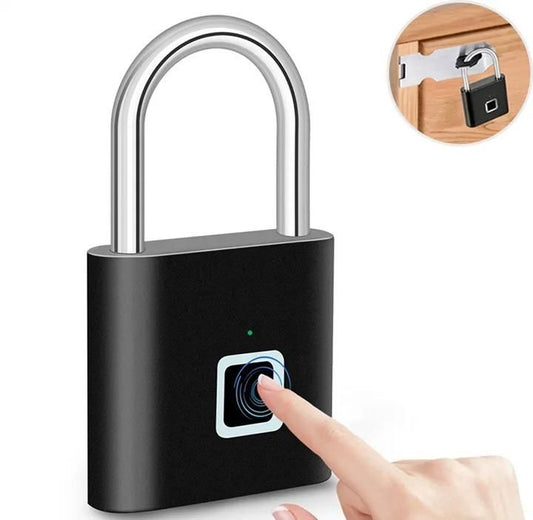 Fingerprint Padlock Rechargeable Keyless Anti-theft Security Smart Door Lock-1 Piece ( Random Colour) piqnsv-2x
