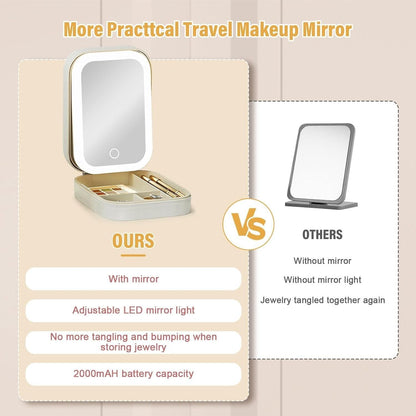 White Jewelry Box with LED Mirror piqnsv-2x