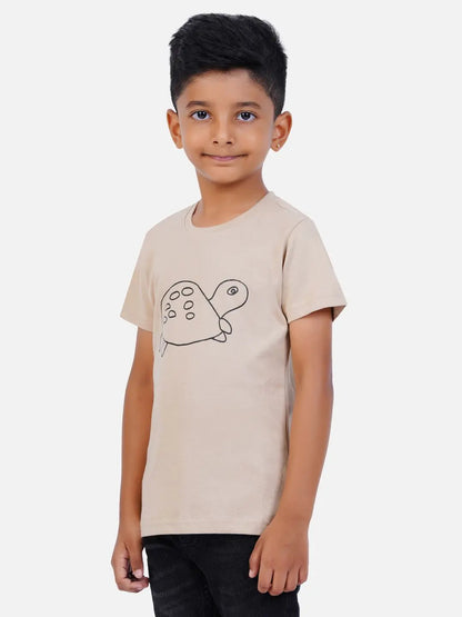 Cotton Printed T-shirt for Boy and Girl - Tortoise AIR GARB PRIVATE LIMITED