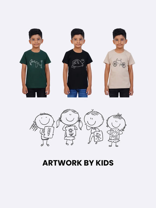 Cotton Twinning T-Shirts for Family - Printed Drawn (See Saw) AIR GARB PRIVATE LIMITED