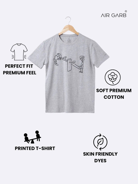 Cotton Printed T-shirt for Men and Women - See Saw AIR GARB PRIVATE LIMITED