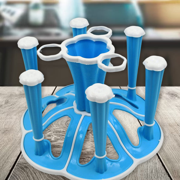 5589 Miracle Plastic Glass Stand  Tumbler Holder  Glass Holder For Kitchen  Dining Table 6 Glasses Stand With 3 Pepper Salt (Moq - 2 Pcs) Wukusy